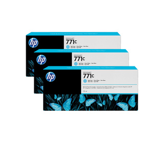 HP 771C pack de 3 cartouches d'encre DesignJet cyan clair, 775 ml