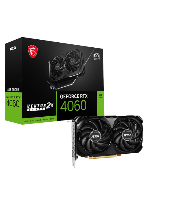 MSI VENTUS GEFORCE RTX 4060 2X BLACK 8G OC carte graphique NVIDIA 8 Go GDDR6