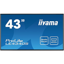 iiyama ProLite LE4340S-B1 Panneau plat de signalisation numérique 109,2 cm (43") LED 350 cd/m² Full HD Noir 12/7