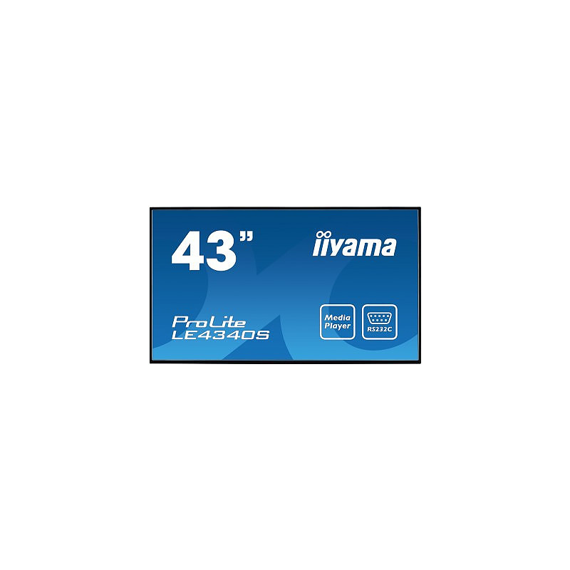 iiyama ProLite LE4340S-B1 Panneau plat de signalisation numérique 109,2 cm (43") LED 350 cd/m² Full HD Noir 12/7