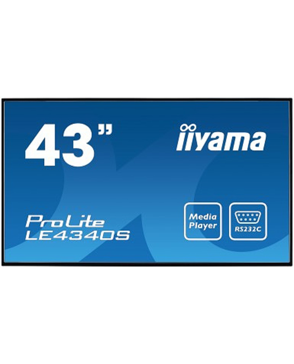 iiyama ProLite LE4340S-B1 Panneau plat de signalisation numérique 109,2 cm (43") LED 350 cd/m² Full HD Noir 12/7