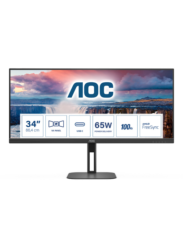 AOC V5 U34V5C/BK 34 LCD UltraWide Quad HD 4 ms Noir