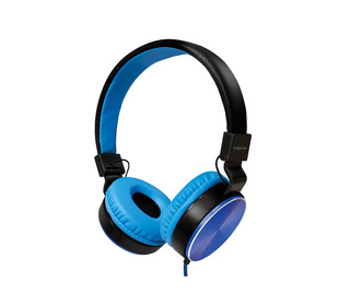 LogiLink HS0049BL écouteur/casque Écouteurs Avec fil Arceau Musique Noir, Bleu