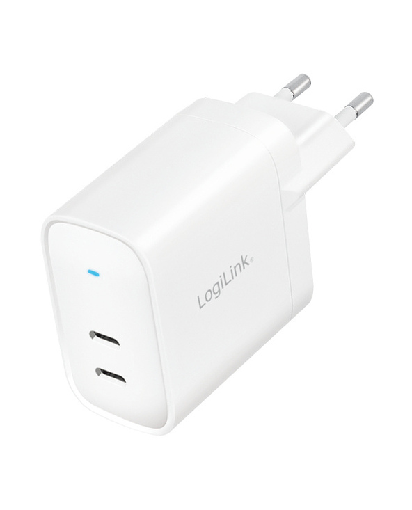 LogiLink PA0282 chargeur d'appareils mobiles Téléphone portable, Tablette Blanc Secteur Charge rapide Intérieure