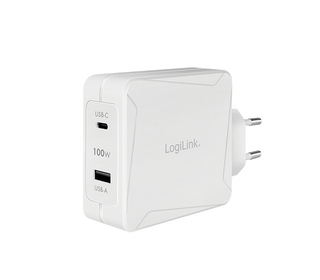 LogiLink PA0281 chargeur d'appareils mobiles Téléphone portable, Tablette Blanc Secteur Charge rapide Intérieure