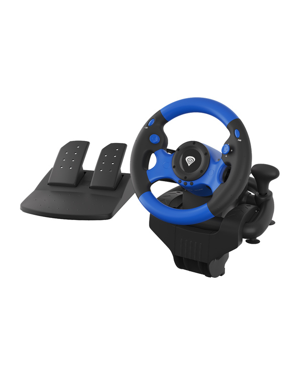 GENESIS SEABORG 350 Noir, Bleu USB Volant + pédales Nintendo Switch, PC, PlayStation 4, Playstation 3, Xbox 360, Xbox One