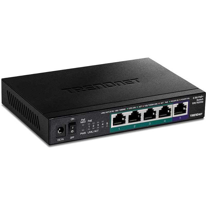 Trendnet TPE-TG350 commutateur réseau Non-géré 2.5G Ethernet (100/1000/2500) Connexion Ethernet, supportant l'alimentation via c