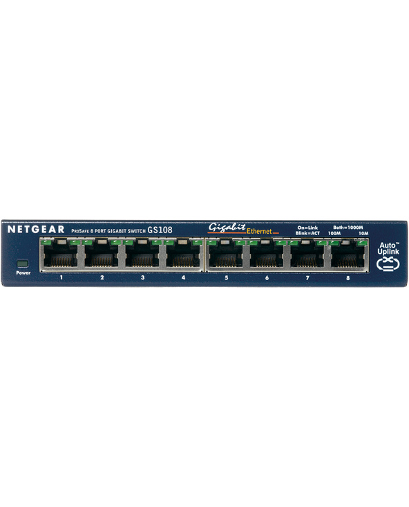NETGEAR GS108GE commutateur réseau Non-géré Gigabit Ethernet (10/100/1000) Bleu