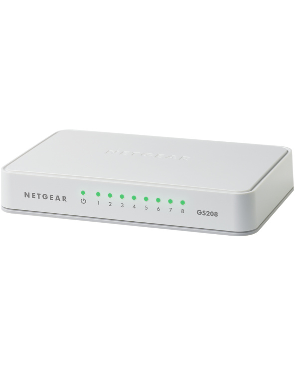 NETGEAR GS208 Non-géré Gigabit Ethernet (10/100/1000) Blanc
