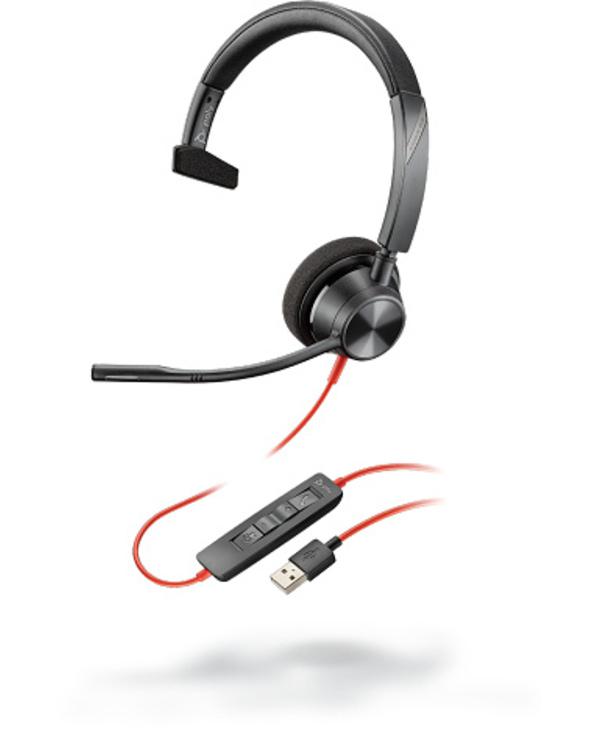 POLY 3310 Casque Avec fil Arceau Appels/Musique USB Type-A Noir