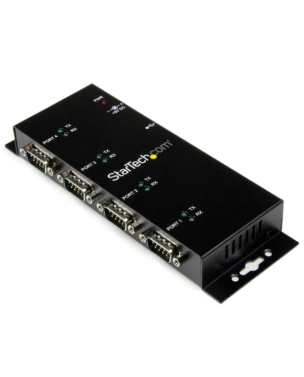 StarTech.com Hub adaptateur USB vers série DB9 RS232 4 ports – Montage sur rail DIN industriel et mural