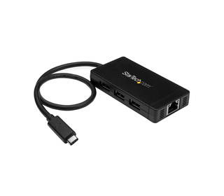 StarTech.com Hub USB-C à 3 ports avec Gigabit Ethernet - USB-C vers 3x USB-A - USB 3.0 - 5Gbps - Adaptateur d'alimentation inclu