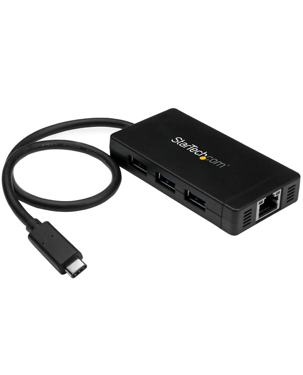 StarTech.com Hub USB-C à 3 ports avec Gigabit Ethernet - USB-C vers 3x USB-A - USB 3.0 - 5Gbps - Adaptateur d'alimentation inclu