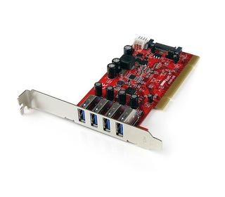 StarTech.com Carte contrôleur PCI à 4 ports USB 3.0 (5Gbps) SuperSpeed - Adaptateur PCI avec alimentation SATA / SP4