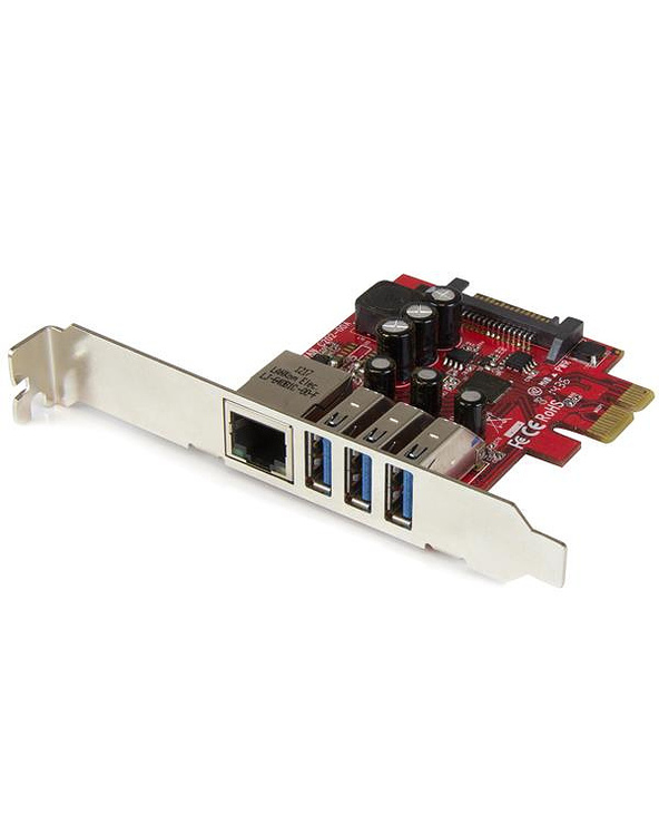 StarTech.com Carte PCI Express à 3 ports USB 3.0 et 1 port Gigabit Ethernet avec UASP