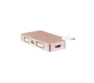 StarTech.com Adaptateur multiport USB-C - Or rose - 4-en-1 USB-C vers VGA, DVI, HDMI, ou Mini DisplayPort