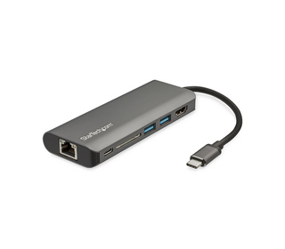 StarTech.com Adaptateur Multiport USB-C - Mini Dock USB-C avec HDMI 4K, 3x USB 3.0 Hub, SD/SDHC, GbE, 60W PD 3.0 Pass-Through - 
