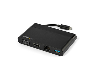 StarTech.com Adaptateur Multiport USB-C avec HDMI, VGA, Gigabit Ethernet & USB 3.0 - Mini Dock USB-C vers 4K HDMI ou 1080p VGA -