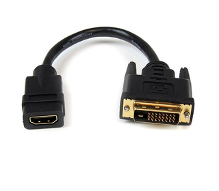 StarTech.com Câble adaptateur vidéo de 20 cm HDMI vers DVI-D - HDMI femelle vers DVI mâle