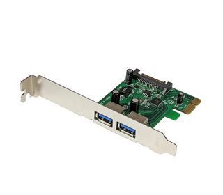 StarTech.com Carte Contrôleur PCI Express (PCIe) vers 2 ports USB 3.0 avec UASP - Alimentation SATA