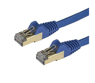 StarTech.com Câble réseau Cat6a STP blindé sans crochet de 1 m - Bleu