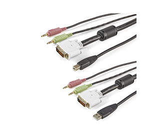 StarTech.com Câble KVM de 1.80m USB DVI 4 en 1 avec Prises Audio et Micro