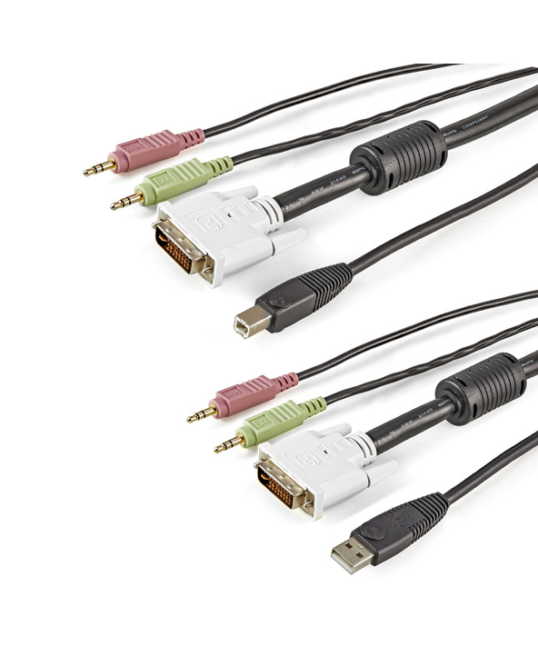 StarTech.com Câble KVM de 1.80m USB DVI 4 en 1 avec Prises Audio et Micro