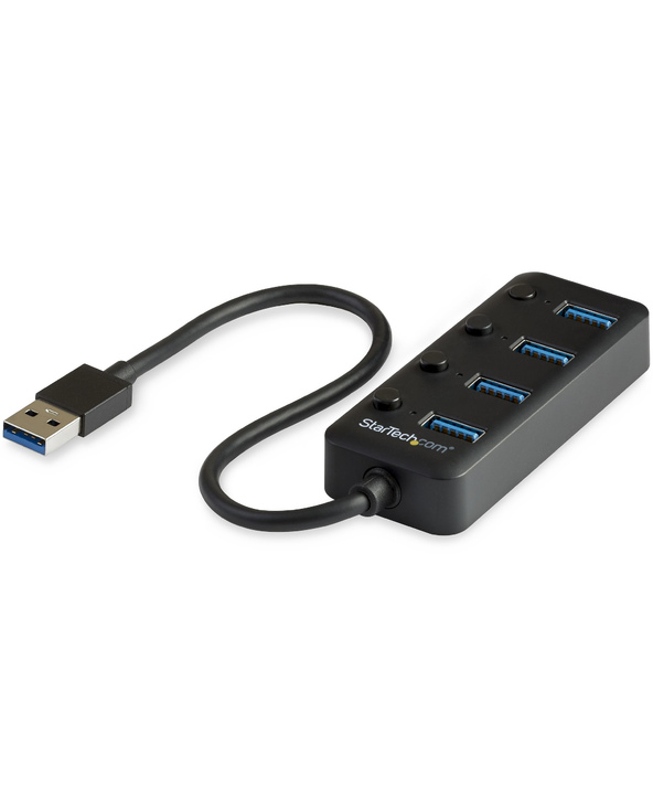 StarTech.com Hub USB 3.0 4 Ports -USB-A vers 4x USB 3.0 Type-A avec 1x Interrupteur On/Off par Port- SuperSpeed USB 3.2 Gen 1 (5