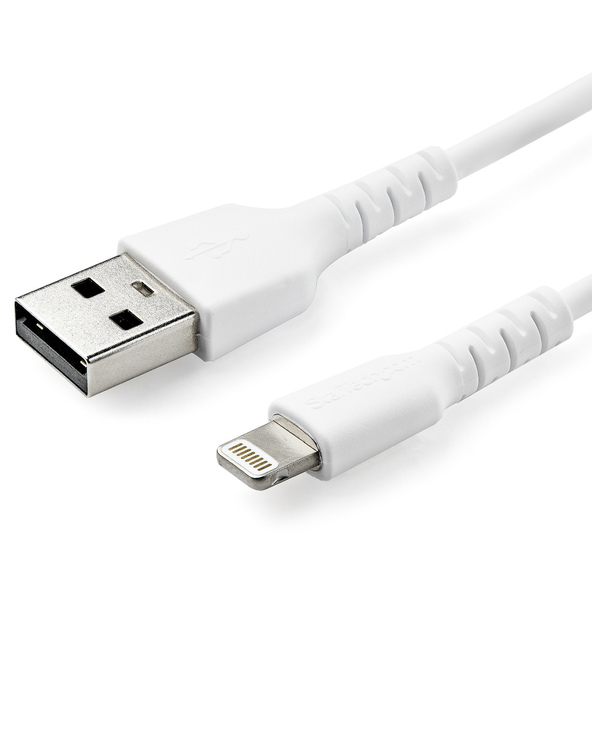 StarTech.com Câble USB-A vers Lightning Blanc Robuste 2m - Câble de Charge/Synchronisation de Type A vers Lightning en Fibre Ara