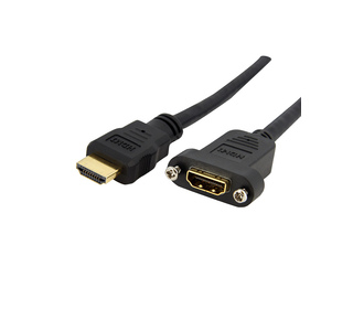 StarTech.com Adaptateur HDMI 1m - Câble HDMI 4K30Hz Haut Débit pour Montage sur Panneau - Bande Passante 10.2 Gbps - HDMI 4K à H
