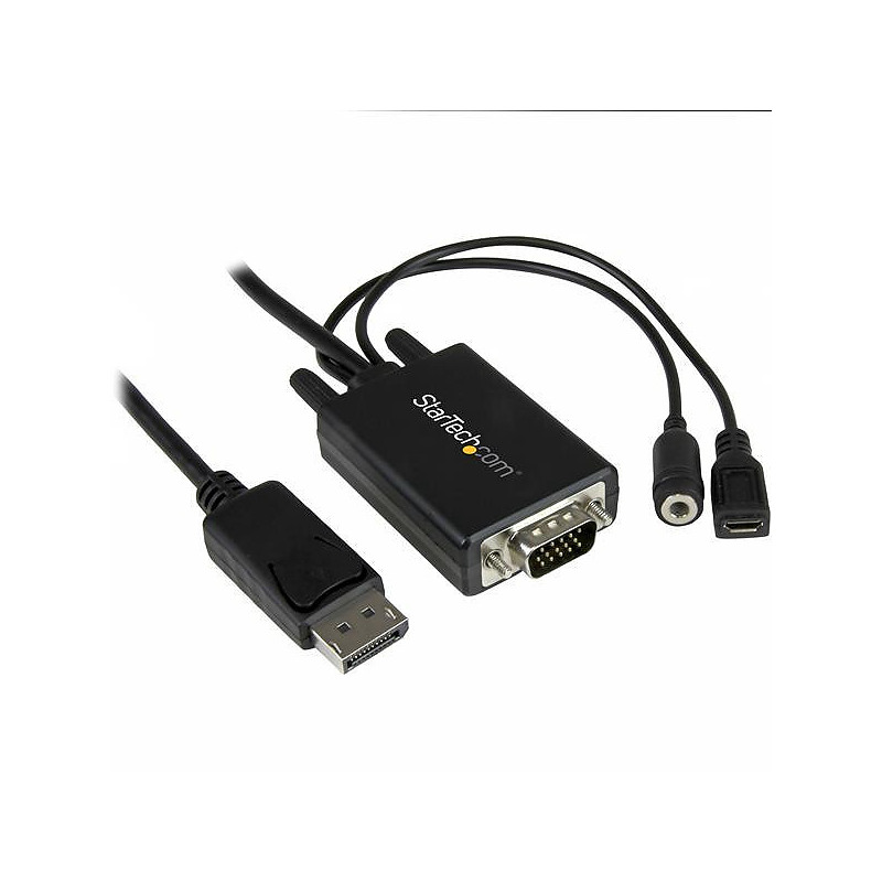 StarTech.com Câble adaptateur DisplayPort vers VGA de 2 m avec audio - M/M - 1920x1200 / 1080p