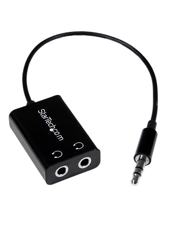 StarTech.com Câble Adaptateur Casque Slim, Noir - Doubleur Audio Jack - 3.5mm (M) vers 2x 3.5mm (F)