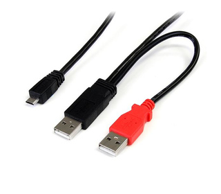 StarTech.com Câble USB 2.0 en Y de 91 cm pour disque dur externe - 2x USB A (M) vers 1x USB Micro B (M)