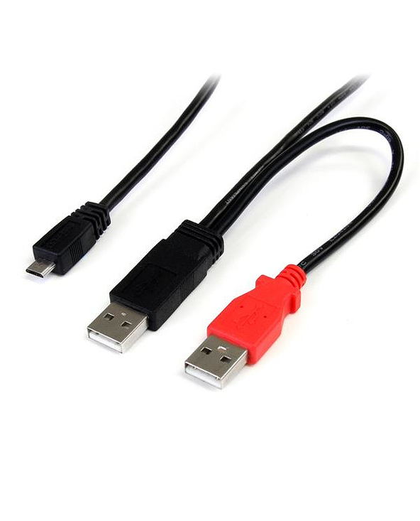 StarTech.com Câble USB 2.0 en Y de 91 cm pour disque dur externe - 2x USB A (M) vers 1x USB Micro B (M)