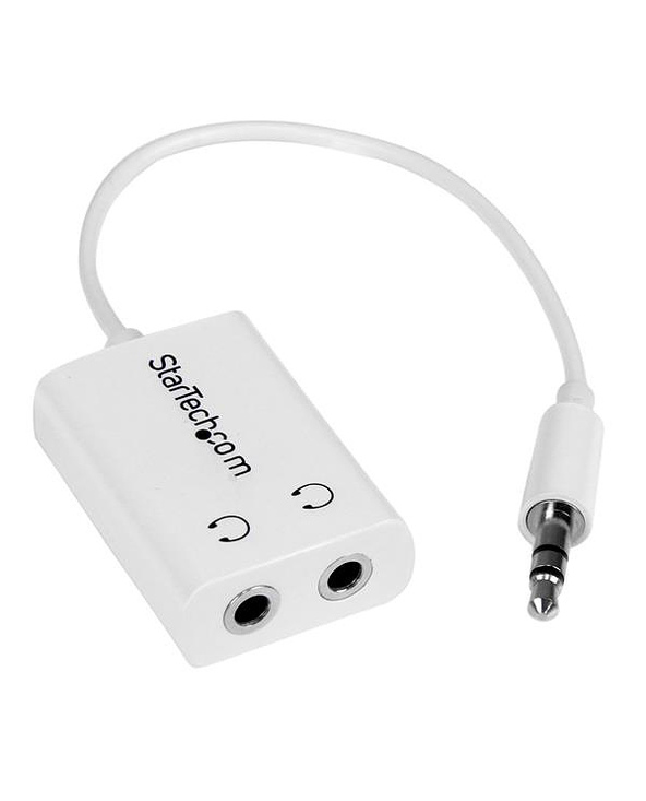 StarTech.com Câble séparateur de casque / d'écouteurs Mini-Jack 3,5mm Slim - 1x (M) 2x (F) - Blanc