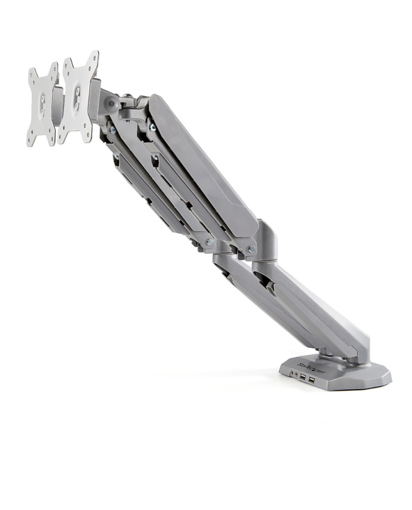 StarTech.com Double bras pour écrans PC - Double affichage - Avec 2x USB passthrough et 3,5 mm audio - Pour moniteurs VESA de 38