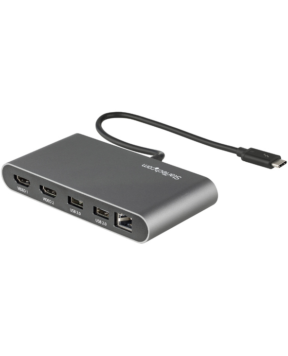 StarTech.com Mini Dock Thunderbolt 3 - Station d'Accueil Portable pour Deux Écrans avec HDMI 4K 60Hz, 2 x Hub USB-A (3.0/2.0), G