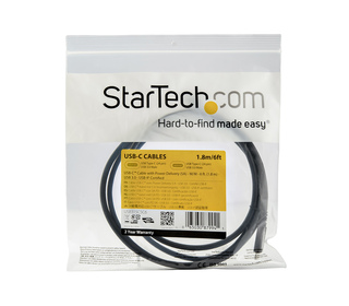 StarTech.com Câble USB C vers USB C de 1,8 m - 5A, 100W PD 3.0 - Certifié Works With Chromebook - Certifié USB-IF - M/M - USB 3.