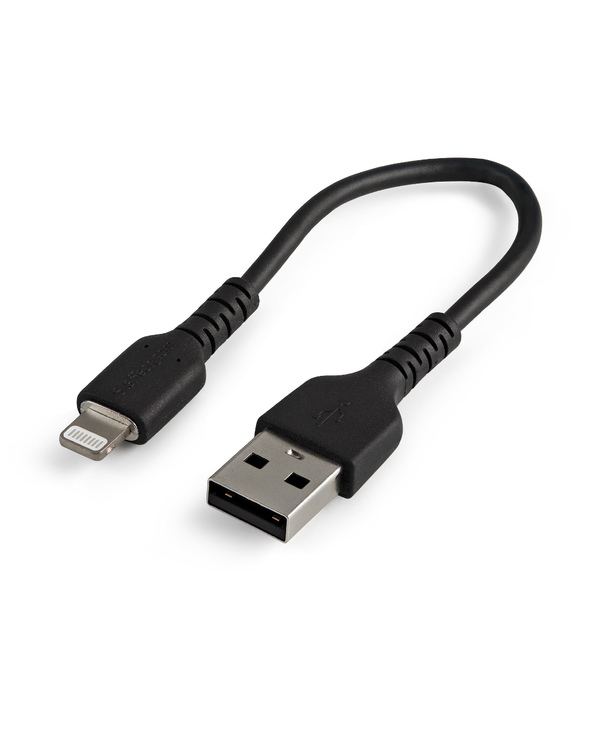 StarTech.com Câble USB-A vers Lightning Noir Robuste 15cm - Câble de Charge/Synchronisation de Type A vers Lightning en Fibre Ar