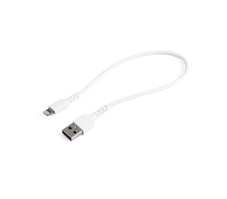 StarTech.com Câble USB-A vers Lightning Blanc Robuste 30cm - Câble de Charge/Synchronisation de Type A vers Lightning en Fibre A