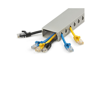 Chemin de Câbles PVC Robuste avec Couvercle Amovible, 50mm W x 20mm H -  Longueur 2m - Passe Câbles Réseau à 3 Compartiments - Goulotte Câbles