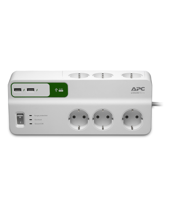 APC PM6U-GR protection surtension Blanc 6 sortie(s) CA 230 V 2 m