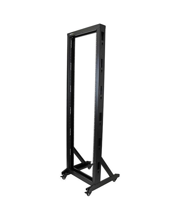 StarTech.com Rack Serveur Mobile 42U à 2 Mâts, Rack Réseau 19" à 2 Mâts avec Roulettes, Rack Ouvert Roulant pour Équipement AV/D