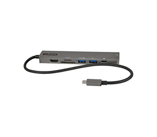 StarTech.com Adaptateur Multiport USB-C - USB Type C vers HDMI 2.0 4K 60Hz, Alimentation 100W Passthrough, SD/MicroSD, Hub 2 Por