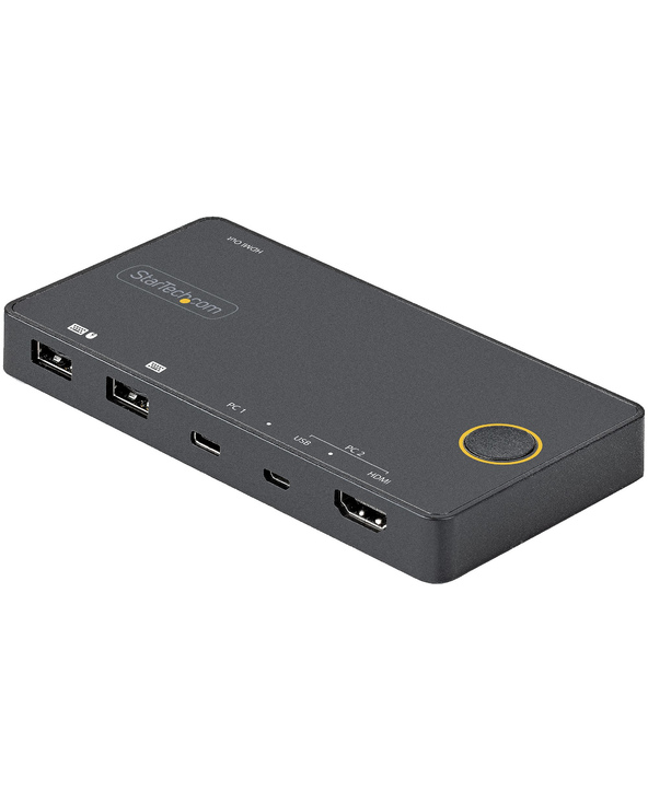 StarTech.com Switch KVM Hybride 2 Ports USB-A + HDMI & USB-C - Écran Unique HDMI 2.0 4K 60Hz - Commutateur KVM Compact HDMI Desk