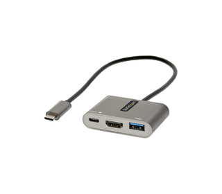 StarTech.com Adaptateur multiport USB C, USB-C vers vidéo HDMI 4K, 100W PD Pass-Through, Hub USB 3.0 5Gbps (1xType-C/1xA), Mini 