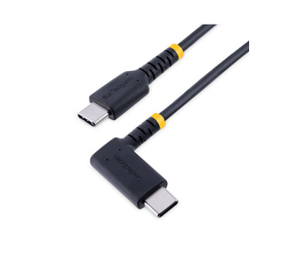 StarTech.com Câble de Charge USB C de 1m - Cordon USB-C, 60W PD 3A - Câble USB C Coudé Noir - Fibre Aramide Robuste - Câble USB 