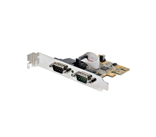 StarTech.com Carte d'Interface Série PCI Express à 2 ports, Carte Série PCIe à 2 Ports vers RS232 (DB9), UART 16C1050, Supports 