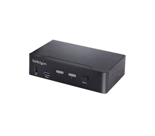 StarTech.com Switch KVM USB C - KVM DisplayPort à 2 ports Vidéo HDR UHD 4K 60Hz - Audio 3.5, Hub 5Gbps 4x USB HID et 2x USB 1 3.