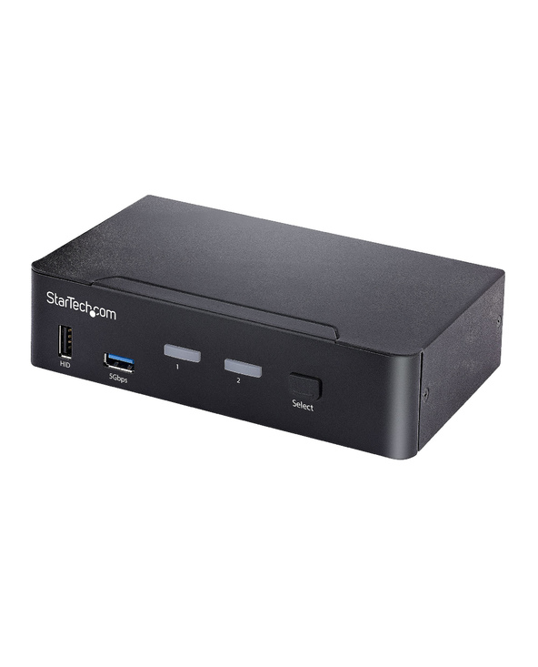 StarTech.com Switch KVM USB C - KVM DisplayPort à 2 ports Vidéo HDR UHD 4K 60Hz - Audio 3.5, Hub 5Gbps 4x USB HID et 2x USB 1 3.